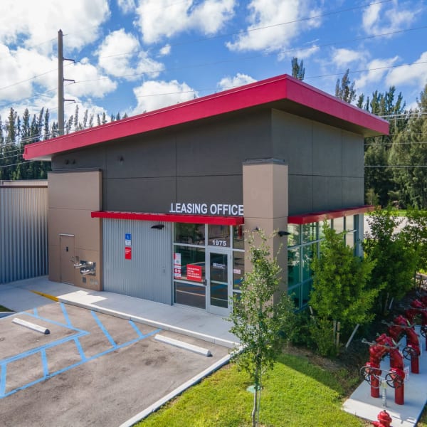 Parking in front of the main entrance at StorQuest Express Self Service Storage in Cape Coral, Florida