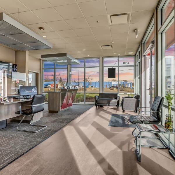 Interior of the leasing office at StorQuest Self Storage in Boulder, Colorado