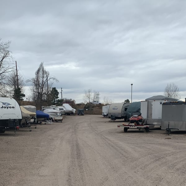 Covered RV parking at StorQuest RV & Boat Storage in Littleton, Colorado