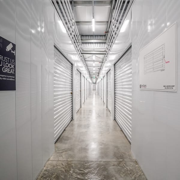 White doors on indoor units at StorQuest Self Storage in Santa Maria, California