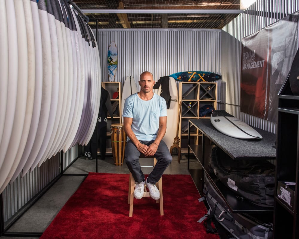 World Champion Surfer Kelly Slater, an ambassador for StorQuest Self Storage