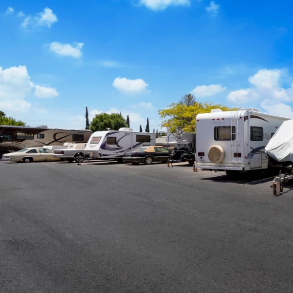 Boat and vehicle storage at StorQuest RV & Boat Storage in San Tan Valley, Arizona