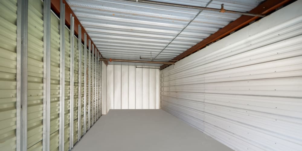 Inside a climate controlled storage unit at StorQuest Self Storage in Vallejo, California