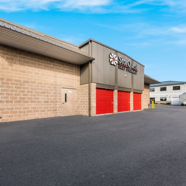 Exterior storage units at StorQuest Self Storage in Federal Way, Washington