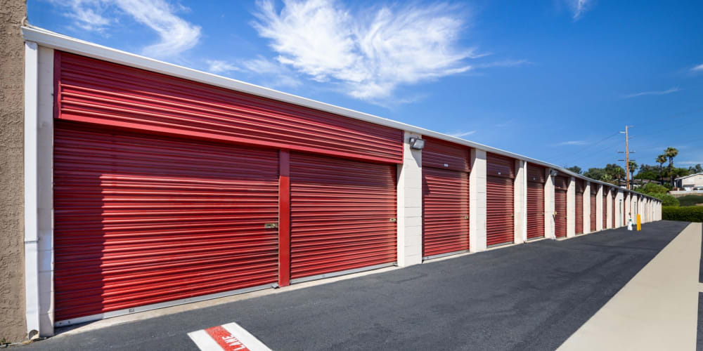 Outdoor storage units at StorQuest Self Storage in Temecula, California