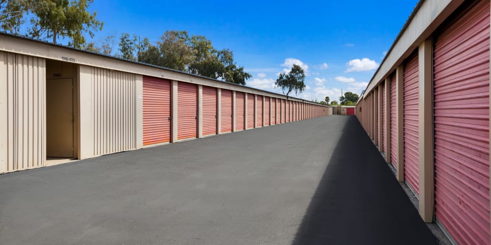 Outdoor storage units with drive-up access at StorQuest Self Storage in Glendale, Arizona