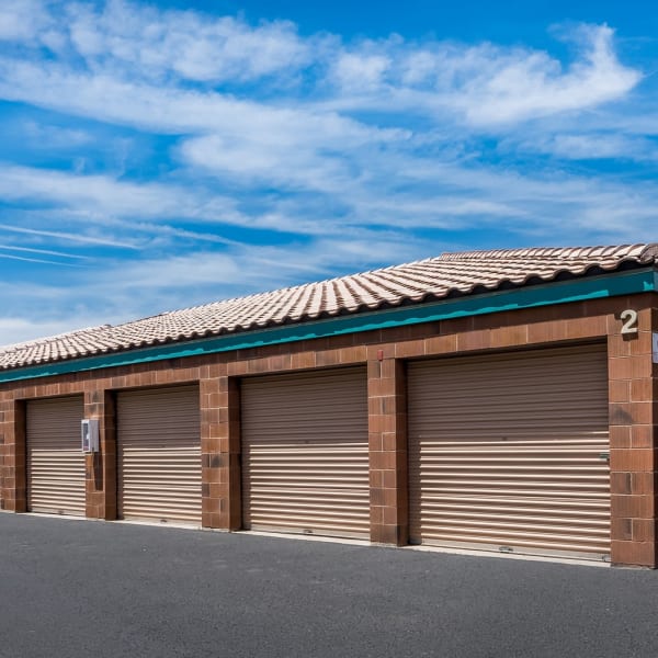 Outdoor storage units at StorQuest Self Storage in Tempe, Arizona