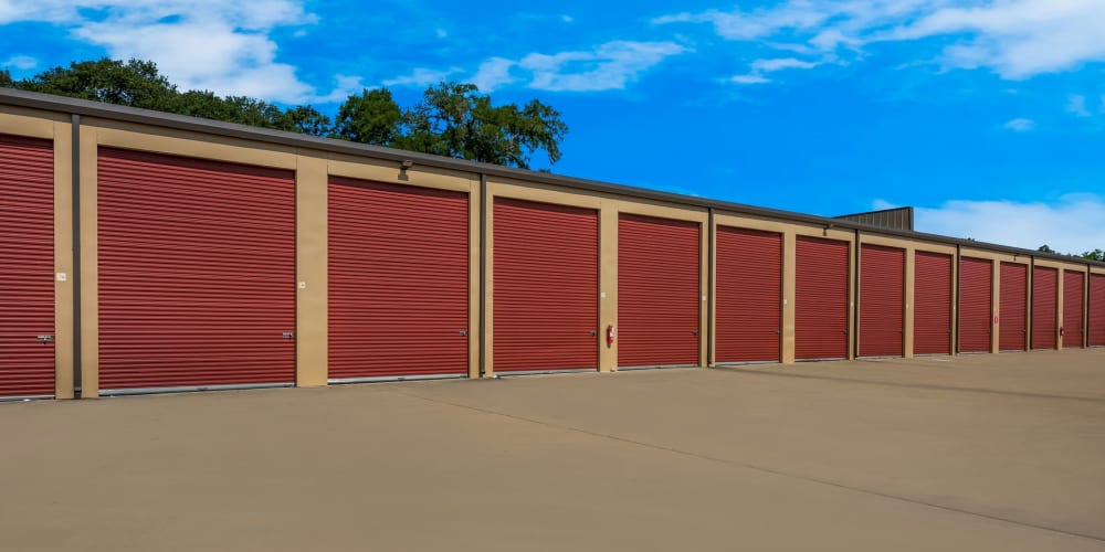 Outdoor storage units at StorQuest Self Storage in Kyle, Texas