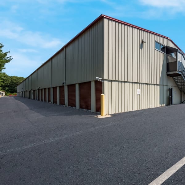 Outside the main building at StorQuest Self Storage in Shirley, New York