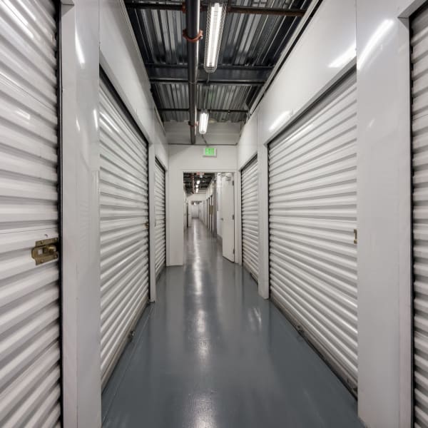 Indoor self storage units at StorQuest Self Storage in Los Angeles, California