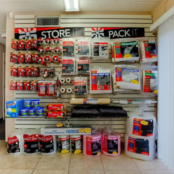 Packing supplies available at StorQuest Self Storage in Tampa, Florida