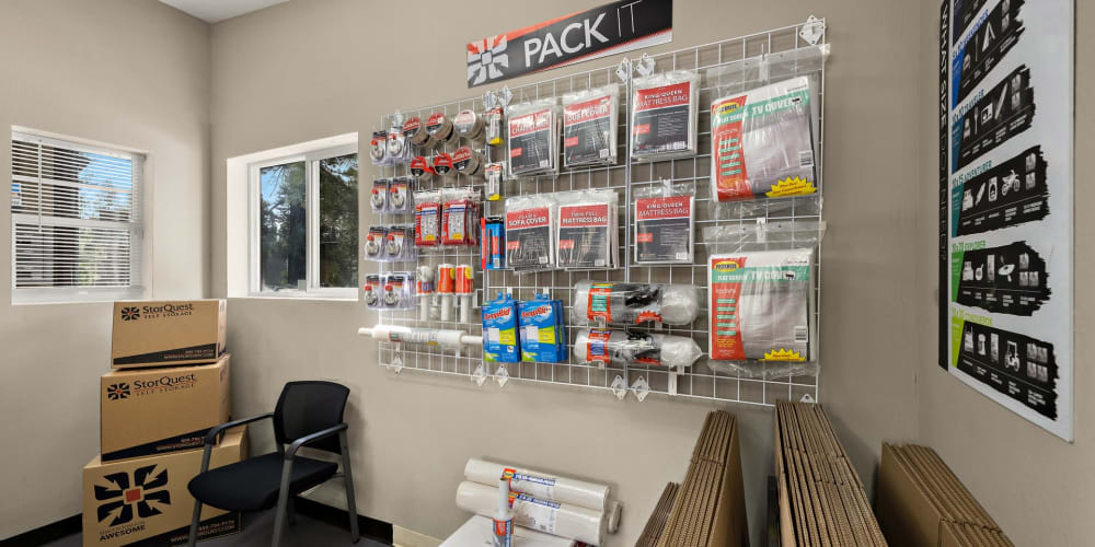 Packing supplies available in the leasing office at StorQuest Express Self Service Storage in Tahoe Vista, California