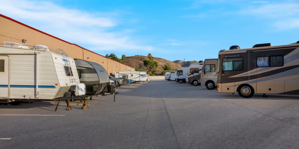 RV & Boat storage at StorQuest Self Storage in Riverside, California