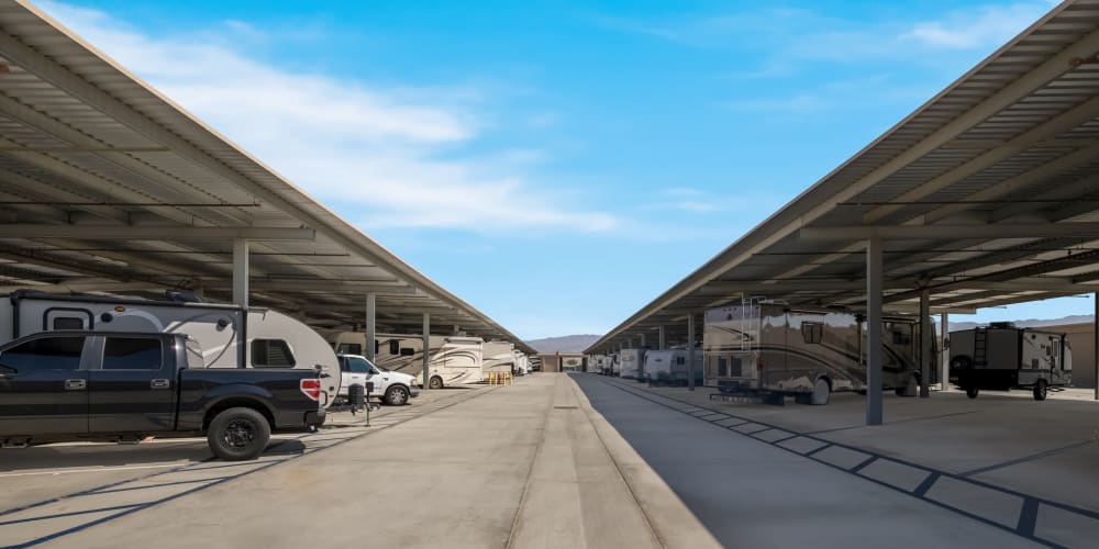 Covered RV, Boat, & Auto storage at StorQuest RV/Boat and Self Storage in Indio, California